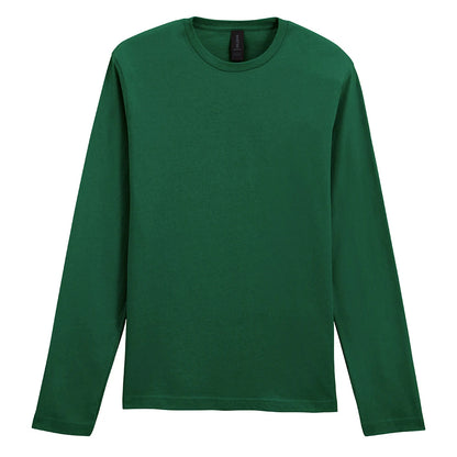 Fan Dark Green - Front - Gildan Unisex Adult Softstyle Plain Long-Sleeved T-Shirt