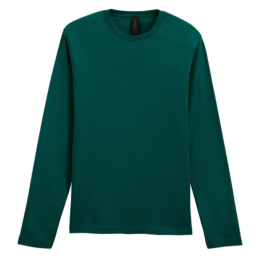 Fan Marine Green - Front - Gildan Unisex Adult Softstyle Plain Long-Sleeved T-Shirt