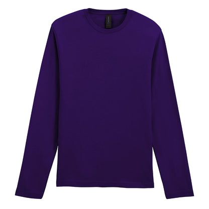 Fan Dark Purple - Front - Gildan Unisex Adult Softstyle Plain Long-Sleeved T-Shirt