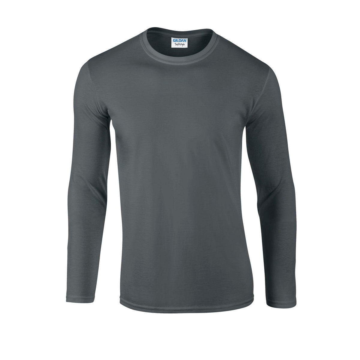 Charcoal - Front - Gildan Unisex Adult Softstyle Plain Long-Sleeved T-Shirt