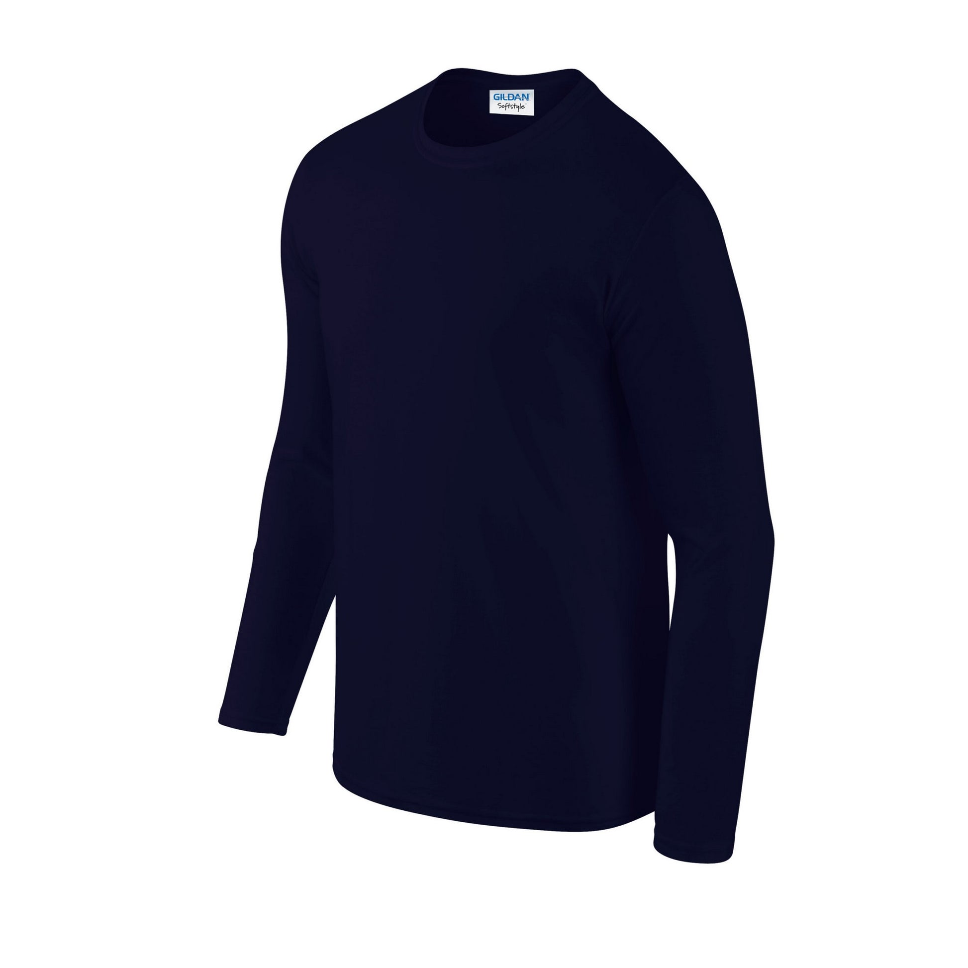 Navy - Side - Gildan Unisex Adult Softstyle Plain Long-Sleeved T-Shirt