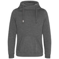 Charcoal - Front - Awdis Unisex Adult Cross Neck Hoodie