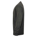 Grey Marl - Side - Henbury Mens Cotton Acrylic V Neck Cardigan