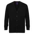 Black - Front - Henbury Mens Cotton Acrylic V Neck Cardigan