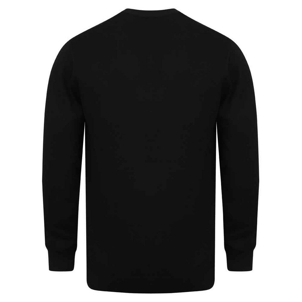 Black - Back - Henbury Mens Cotton Acrylic V Neck Cardigan