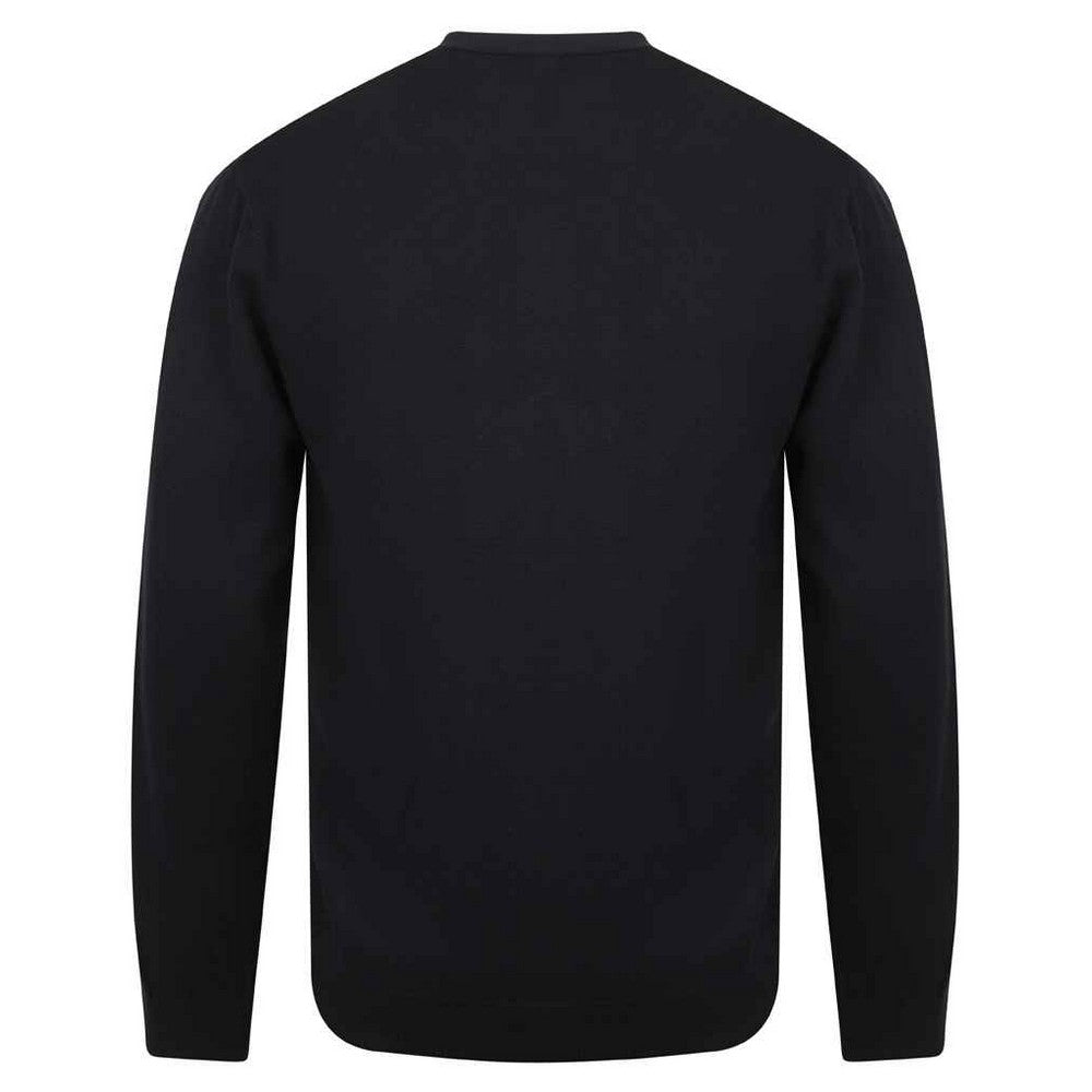 Navy - Back - Henbury Mens Cotton Acrylic V Neck Cardigan
