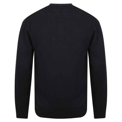 Navy - Back - Henbury Mens Cotton Acrylic V Neck Cardigan