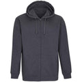 Charcoal Marl - Front - SOLS Unisex Adult Carter Marl Full Zip Hoodie