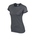 Dark Heather - Side - Gildan Womens-Ladies Softstyle Heather Ringspun Cotton Fitted T-Shirt