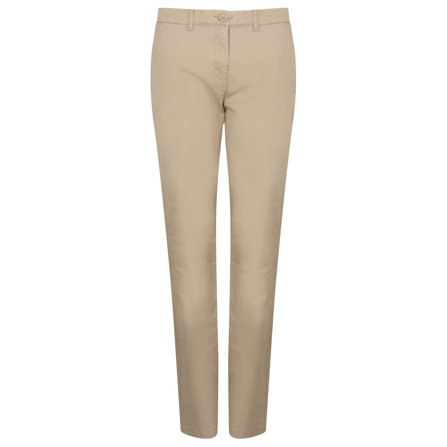 Stone - Front - Henbury Womens-Ladies Stretch Chinos