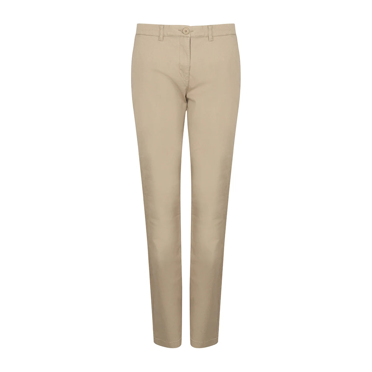 Stone - Front - Henbury Womens-Ladies Stretch Chinos