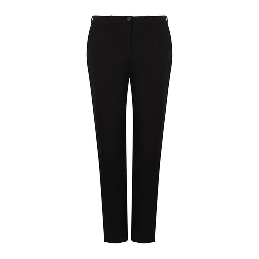 Black - Front - Henbury Womens-Ladies Stretch Chinos