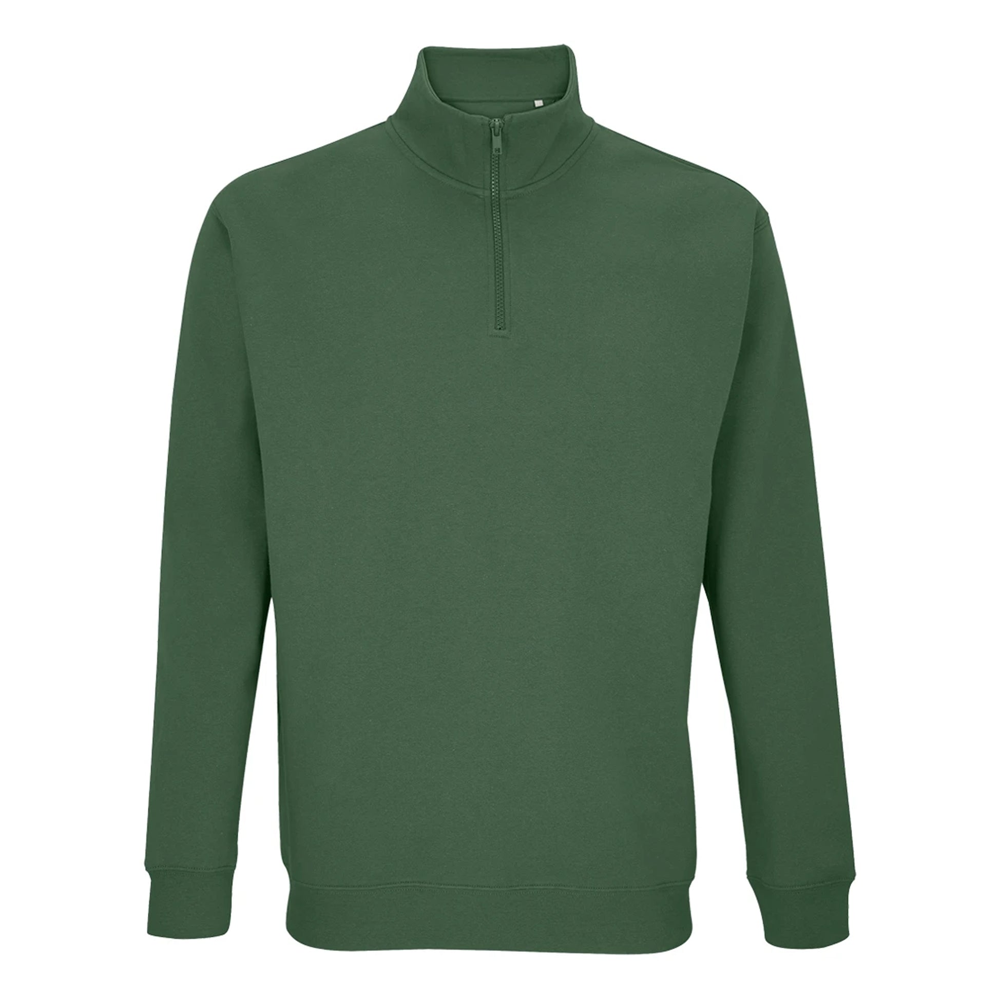 Bottle Green - Front - SOLS Unisex Adult Conrad Quarter Zip Sweatshirt
