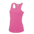 Hot Pink - Front - AWDis Cool Womens-Ladies Moisture Wicking Girlie Tank Top