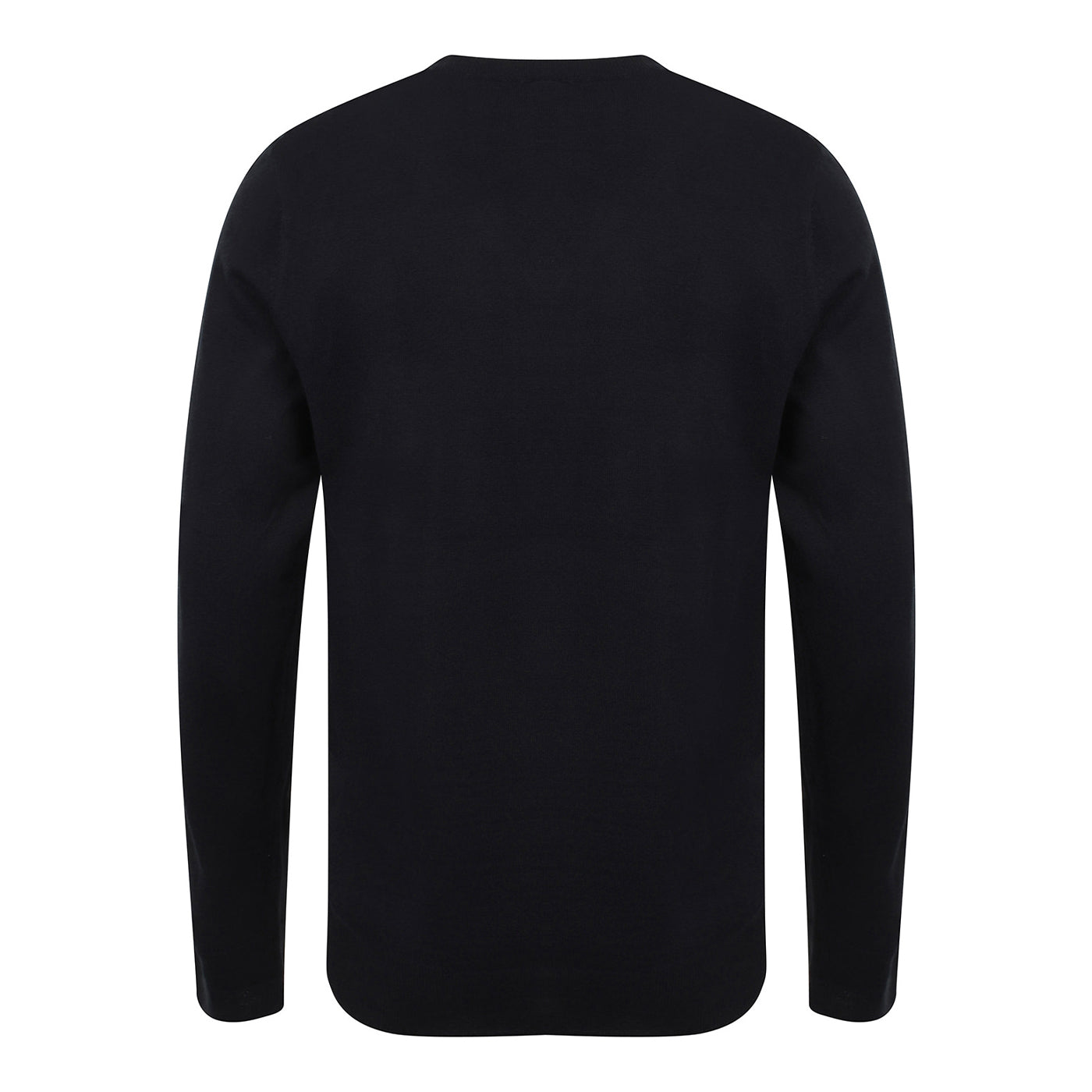 Black - Back - Henbury Mens Cotton Acrylic V Neck Sweatshirt
