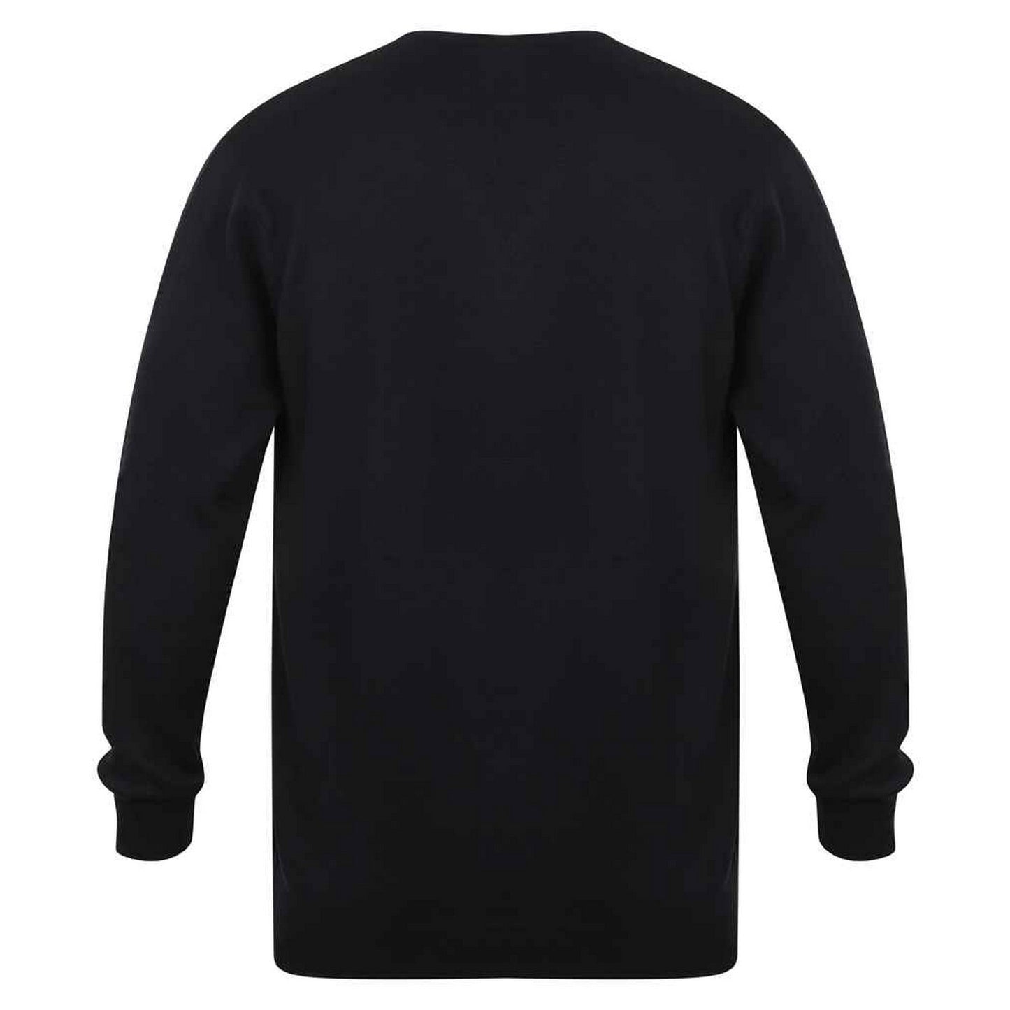Navy - Back - Henbury Mens Cotton Acrylic V Neck Sweatshirt