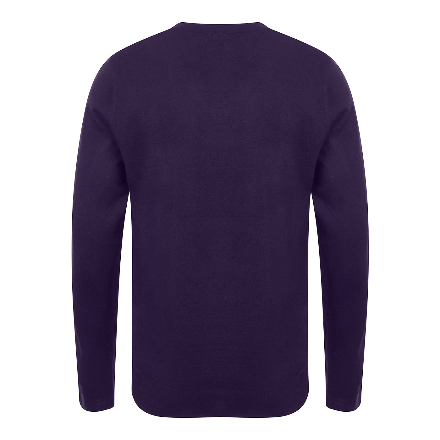 Purple - Back - Henbury Mens Cotton Acrylic V Neck Sweatshirt