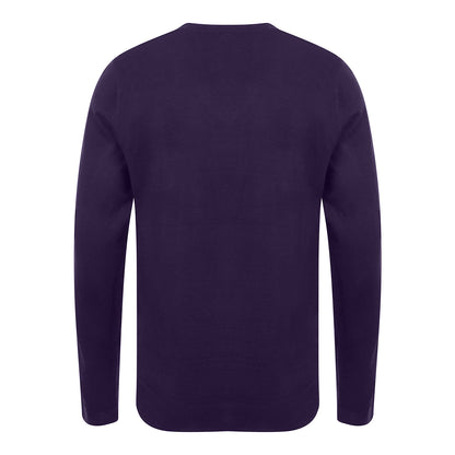 Purple - Back - Henbury Mens Cotton Acrylic V Neck Sweatshirt