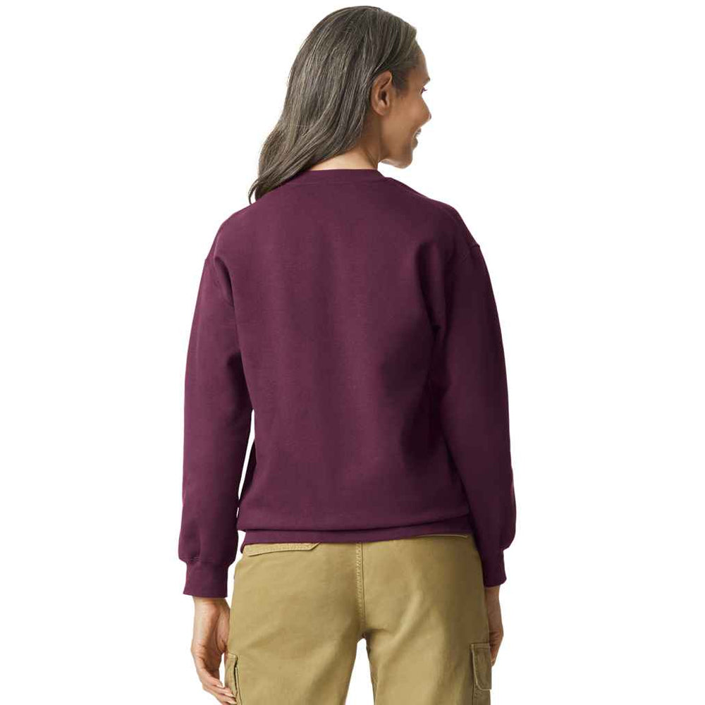 Maroon - Back - Gildan Mens Midweight Crew Neck Sweatshirt