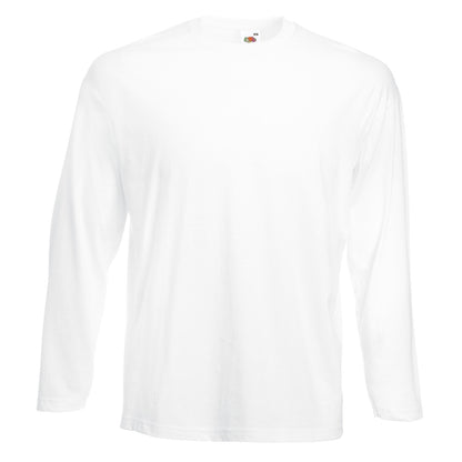 White - Front - Fruit of the Loom Unisex Adult Value Long-Sleeved T-Shirt