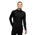 Black - Back - Skinni Fit Mens Feel Good Stretch Roll Neck Top