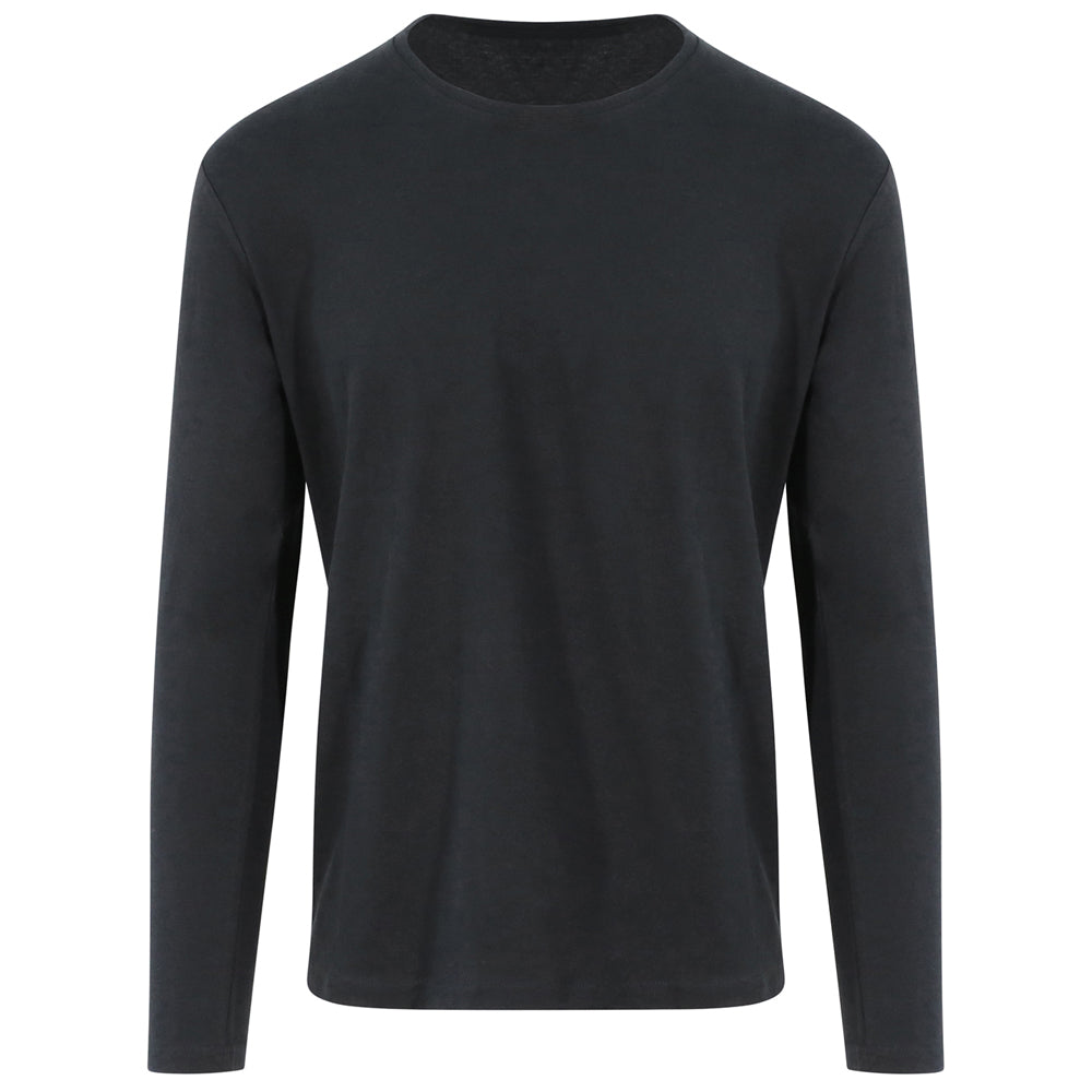 Jet Black - Front - Ecologie Mens Erawan Organic Long-Sleeved T-Shirt