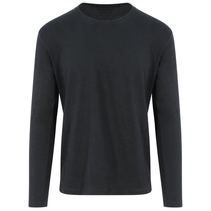 Jet Black - Front - Ecologie Mens Erawan Organic Long-Sleeved T-Shirt