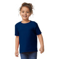 Navy - Side - Gildan Childrens-Kids Plain Cotton Heavy T-Shirt