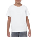 White - Side - Gildan Childrens-Kids Cotton Heavy T-Shirt