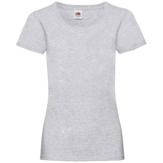 Heather Grey - Front - Fruit of the Loom Womens-Ladies Valueweight Heather Lady Fit T-Shirt