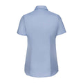 Light Blue - Back - Russell Collection Womens-Ladies Herringbone Formal Shirt