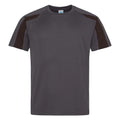 Charcoal-Jet Black - Front - AWDis Cool Mens Contrast Moisture Wicking T-Shirt