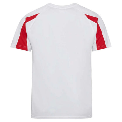 Arctic White-Fire Red - Back - AWDis Cool Mens Contrast Moisture Wicking T-Shirt
