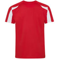Fire Red-Arctic White - Back - AWDis Cool Mens Contrast Moisture Wicking T-Shirt