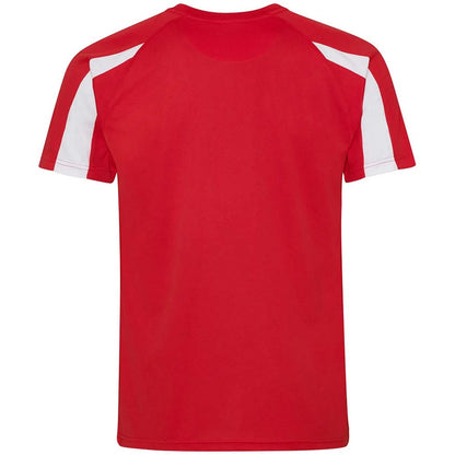 Fire Red-Arctic White - Back - AWDis Cool Mens Contrast Moisture Wicking T-Shirt