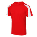 Fire Red-Arctic White - Side - AWDis Cool Mens Contrast Moisture Wicking T-Shirt