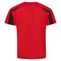 Fire Red-Jet Black - Back - AWDis Cool Mens Contrast Moisture Wicking T-Shirt