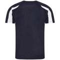 French Navy-Arctic White - Back - AWDis Cool Mens Contrast Moisture Wicking T-Shirt