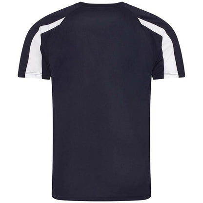French Navy-Arctic White - Back - AWDis Cool Mens Contrast Moisture Wicking T-Shirt