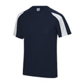 French Navy-Arctic White - Side - AWDis Cool Mens Contrast Moisture Wicking T-Shirt