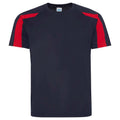 French Navy-Fire Red - Front - AWDis Cool Mens Contrast Moisture Wicking T-Shirt