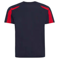 French Navy-Fire Red - Back - AWDis Cool Mens Contrast Moisture Wicking T-Shirt