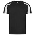 Jet Black-Arctic White - Front - AWDis Cool Mens Contrast Moisture Wicking T-Shirt