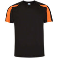 Jet Black-Electric Orange - Front - AWDis Cool Mens Contrast Moisture Wicking T-Shirt