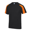 Jet Black-Electric Orange - Side - AWDis Cool Mens Contrast Moisture Wicking T-Shirt