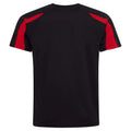 Jet Black-Fire Red - Back - AWDis Cool Mens Contrast Moisture Wicking T-Shirt