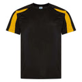 Jet Black-Gold - Front - AWDis Cool Mens Contrast Moisture Wicking T-Shirt