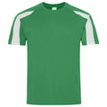 Kelly Green-Arctic White - Front - AWDis Cool Mens Contrast Moisture Wicking T-Shirt