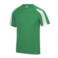 Kelly Green-Arctic White - Side - AWDis Cool Mens Contrast Moisture Wicking T-Shirt