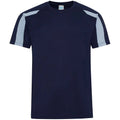Oxford Navy-Sky Blue - Front - AWDis Cool Mens Contrast Moisture Wicking T-Shirt